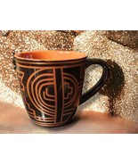 Le Pro Ceramics Aztec Design Coffee Tea Mug Black with Orange Aztec Desi... - $22.50