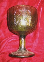 1975 FTD Footed Stemmed Green Depression Glass Bowl - £12.46 GBP
