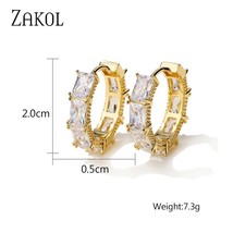 Mer new buling cubic zirconia gold color hoop earrings for women female party statement thumb200