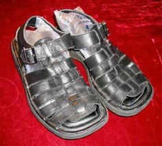 Mens SKECHERS Black Leather Sandals 7 Summer Shoes UK 6 EU 39.5 - $14.99