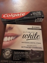 Ultra White With Charcoal Colgate Toothpaste Six Ultimate White Whitening Strips - £4.62 GBP