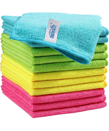 Microfiber Cleaning Cloth,12 Pack Cleaning Rags, Cleaning Towels with 4 ... - $10.26
