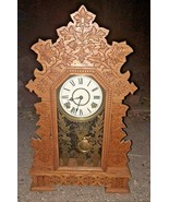 OAK MANTEL CLOCK GERANIUM (NO 14) W. L. GILBERT CLOCK CO. WINSTED CONN. USA - £134.94 GBP