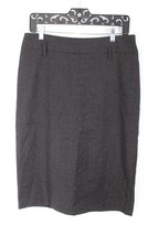 United Colors Benetton 44 8 Charcoal Gray Wool Stretch Midi Pencil Skirt... - $30.40
