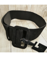 INC International Concepts Macy's Black Faux Suede 3" Wide Belt L/XL - NEW NWT - $18.76