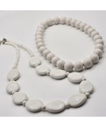 White Beaded Necklace Lot of 2 Womens Jewelry - $22.72