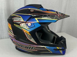 Stealth Flyte Off-Road DOT Helmet Blue Speed Graphic CoolMax Sz Large !!... - £39.56 GBP