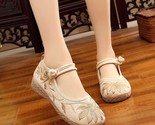 Abric embroidered flat shoes comfortable ladies walking sneakers with 2cm platform thumb155 crop