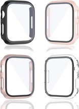 4 Pack Compatible with Apple Watch Series 8 7 Case 45mm w/Tempered Glass... - $12.86