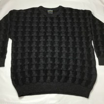 Far Horizons Mens Sweater Xl Australia Gray Black Knit Pattern Wool Blend - £24.29 GBP