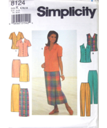 SIMPLICITY 8124 Uncut Pattern Size K 8 10 12 Misses Blouse Skirt Pants 1... - £6.96 GBP