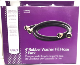 Smart Choice - 4&#39; Rubber Washer Hose (2-Pack) - Black - £11.56 GBP