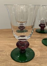 Mikasa Festival Green Purple Wine Glasses Vintage Rare - Set Of 6 - £110.62 GBP
