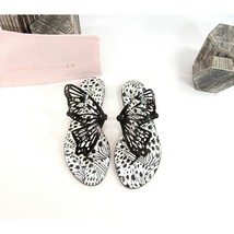 Sophia Webster Talulah Butterfly Black Leather Flat Sandals Size 38.5 NIB - $291.56