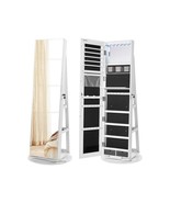 White Jewelry Cabinet Armoire Organizer Freestanding Rotating Mirror - $9,048.96 MXN