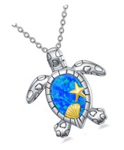 Turtle Dolphin Necklace 925 Sterling Silver Sea for - $142.84