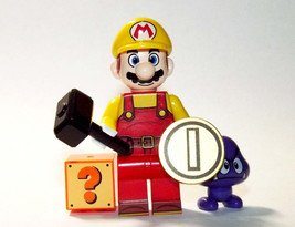 Toys Mario Red and Yellow Deluxe The Super Mario Bros. Movie Minifigure Custom T - £5.19 GBP