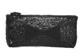 Vintage RETRO LA REGALE Made in Japan BLACK SEQUINS Clutch Purse 9 x 4 1... - $34.75