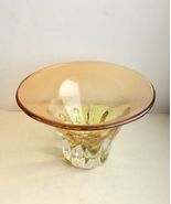 Vintage Heavy Czech Bohemian Glass Bowl, Mid-Century Colored Glass Table... - £63.07 GBP