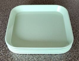 Four (4) ~ GREEN Speckled ~ 5.8" Square ~ Wheat Straw Fiber ~ Dessert Pl... - $20.00