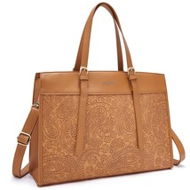 Laptop Bag For Women 15.6 Inch Work Tote Bags Pu Leather Professional Computer B - £52.19 GBP