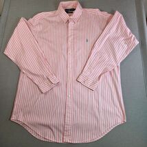 Polo Ralph Lauren Yarmouth Pink White Striped Oxford Button Down Shirt 1... - $31.99