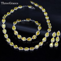 3 PCS Famous Brand Design Waterdrop Necklace Long Dangle Earrings Bracel... - £42.00 GBP