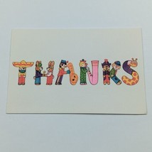 Vintage Thank You Card W/Envelope Thanks For Being So Nice Animals Clowns  - £2.89 GBP