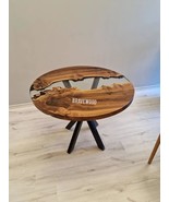 HANDI STONE Epoxy Round Table (Top and Base Both) Natural Wood Table, Wo... - $625.00