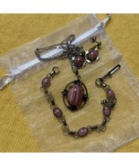 Rhodochrosite Gemstone Bracelet, Earrings, &amp; Necklace With Pendant - €42,88 EUR