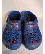 Crocs Clogs Kids Size US J 2 Multicolor Pattern Blue Red - £14.70 GBP