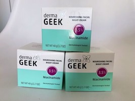 Derma Geek Nourishing 24HR Hydration Facial Night Crea Niacinamide 1.7oz. 3 pk - £23.73 GBP