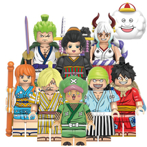 8Pcs One Piece Minifigures Luffy Chopper Robin Zoro Nami Usopp Mini Block Set - £21.64 GBP