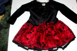 DRESS 2T party layered skirt red/black velvet Perfectly Dressed (Nclst 11) - $6.00