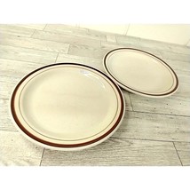 Lot of 2 CAC China 7.25&quot; Brown Speckle Ivory Stoneware Plate w/ Brown Ba... - $5.93