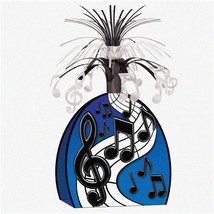 Harmony Sparkle Musical Notes Centerpiece - Elegant Black &amp; Silver Party Accesso - £19.14 GBP