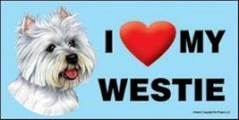 I (Heart) Love my WESTIE CUTE Car Fridge Dog Magnet 4&quot;x8&quot; USA NEW Waterp... - £5.30 GBP