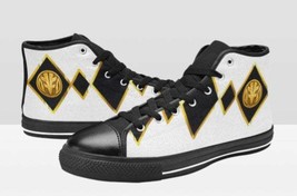 KIDS White Mighty Morphin Tigerzord Power Coin High Top Shoes - £46.92 GBP