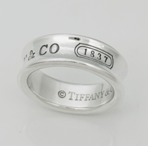 Size 5.5 Tiffany &amp; Co 1837 Ring Concave in Sterling Silver FREE Shipping - $229.00