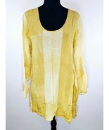 Soft Surroundings Top Shirt M Scoop Neck Lightweight Semi Sheer Boxy Yellow - $31.79 CAD