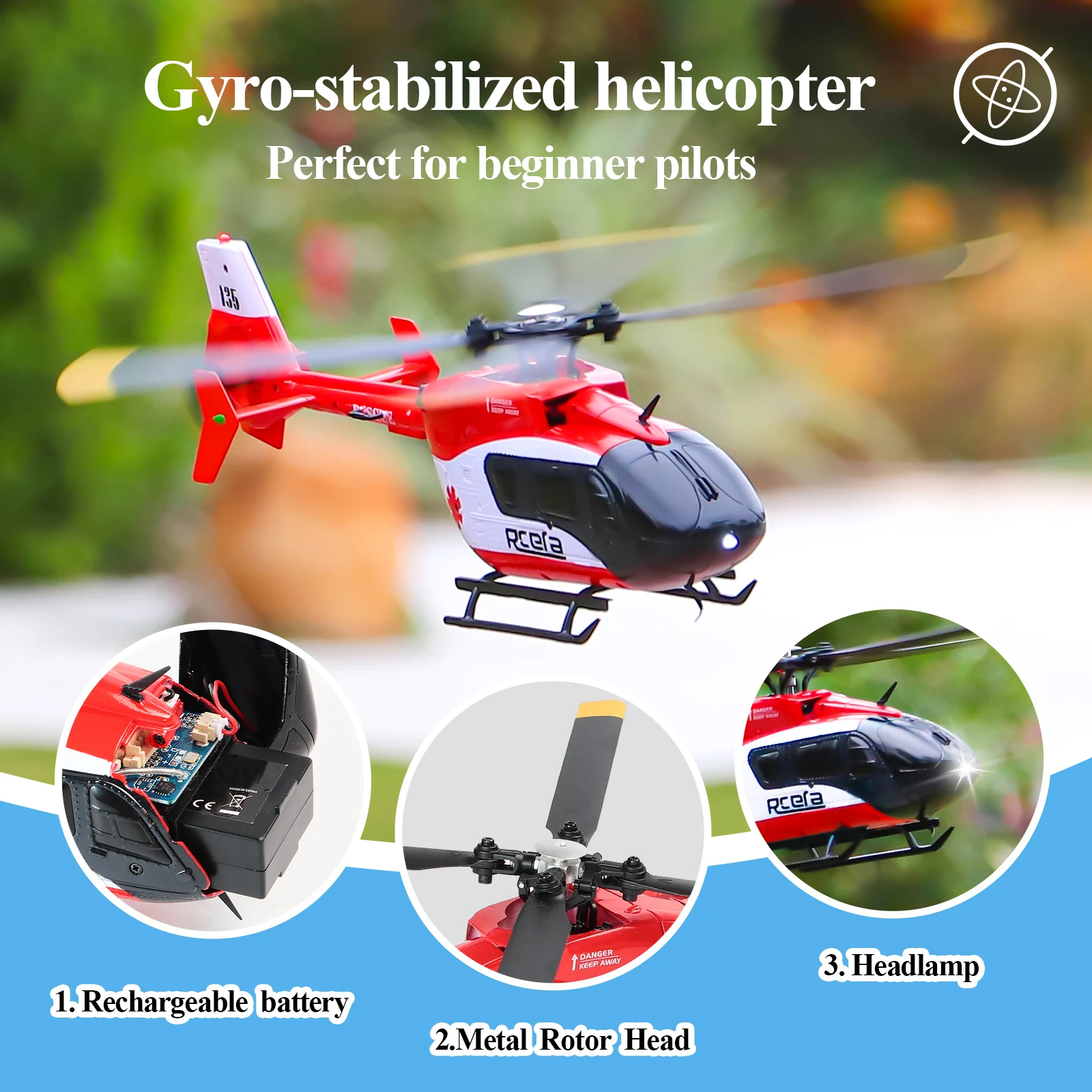 C159 EC135 Scaled 2.4G 4Ch RC Helicopter for Adults Professional Gyro Stabilized - £82.99 GBP+