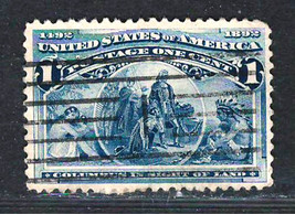 US 1893  Fine Used Stamp Scott  # 230 Columbian Exposition Issue 1c. #4 - $1.08