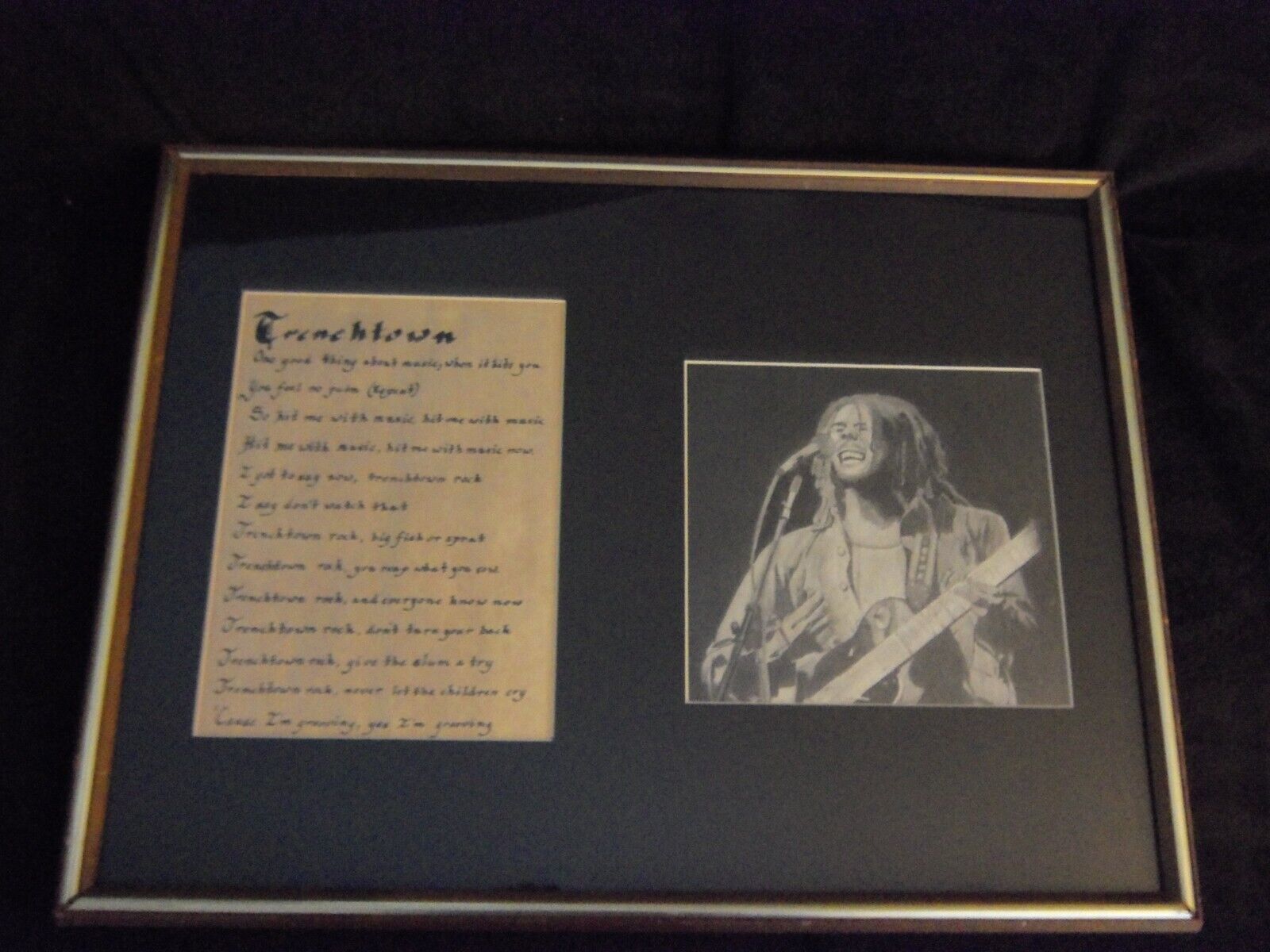Primary image for BOB MARLEY TRENCHTOWN  FRAMED ART PIECE  25" X 19"  DATED 2000