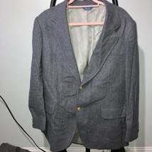 Pendleton Gray Wool Blazer Gold Buttons, 40R Jacket Coat, Classic Menswear - $53.45