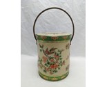 Vintage Daher Long Island NY England Floral With Bird Tin 4 1/2&quot; X 5 1/2&quot; - £38.69 GBP