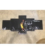 Los Angeles Lakers Kobe Bryant Basketball 5 Panel Canvas Wall Art 23.5 X... - $98.99