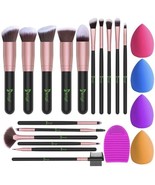 Ustar Makeup Brushes 16PCs Makeup Brushes Set with 4PCs Makeup Sponge - £12.49 GBP