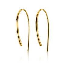Anyco Earrings Fashion Real Gold Minimalist U-shaped Stud Punk Hip Hop Gothic - £25.01 GBP