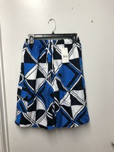 ACE Fashion Men&#39;s Polyester Swim Trunks W009 Blue Geometric Pattern Size Large - £9.41 GBP