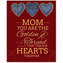 Mom Message You&#39;re The Golden Thread Mother Appreciation Wall Art Ready to Hang  - £55.55 GBP